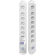 Listwa antyprzepięciowa zasilająca Qoltec 50293 - 8 gniazd, 1,5 m, Biała