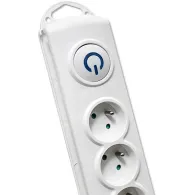Listwa antyprzepięciowa zasilająca Qoltec 50293 - 8 gniazd, 1,5 m, Biała
