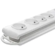 Listwa antyprzepięciowa zasilająca Qoltec 50293 - 8 gniazd, 1,5 m, Biała