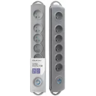 Listwa antyprzepięciowa zasilająca Qoltec 50199 - 6 gniazd, 5 m, Szara