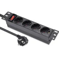 Listwa zasilająca Rack 10" PDU Qoltec 54603 - 1U, 16A, 4xSCHUKO, 1,8m