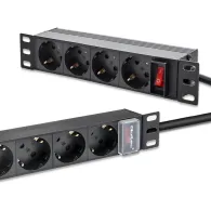 Listwa zasilająca Rack 10" PDU Qoltec 54603 - 1U, 16A, 4xSCHUKO, 1,8m