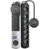 Listwa antyprzepięciowa zasilająca Qoltec 50171 - 7 gniazd, 1,5 m, Czarna