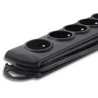 Listwa antyprzepięciowa zasilająca Qoltec 50171 - 7 gniazd, 1,5 m, Czarna