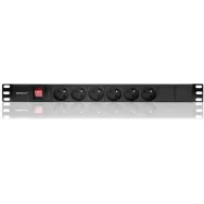 Listwa zasilająca Rack 19" PDU Qoltec 54470 - 1U, 16A, 6xFRENCH, 2m