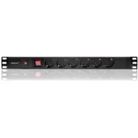 Listwa zasilająca antyprzeciążeniowa Rack 19" PDU Qoltec 53995 - 1U, 16A, 6xFRENCH, 2m