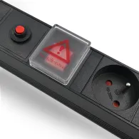 Listwa zasilająca antyprzeciążeniowa Rack 19" PDU Qoltec 53995 - 1U, 16A, 6xFRENCH, 2m