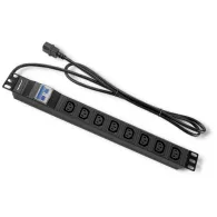 Listwa zasilająca antyprzeciążeniowa Rack 19" PDU Qoltec 53999 - 1U, 10A, 8xIEC C13, 2m
