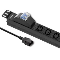 Listwa zasilająca antyprzeciążeniowa Rack 19" PDU Qoltec 53999 - 1U, 10A, 8xIEC C13, 2m