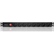 Listwa zasilająca Rack 19" PDU Qoltec 54471 - 1U, 16A, 8xFRENCH, 2m