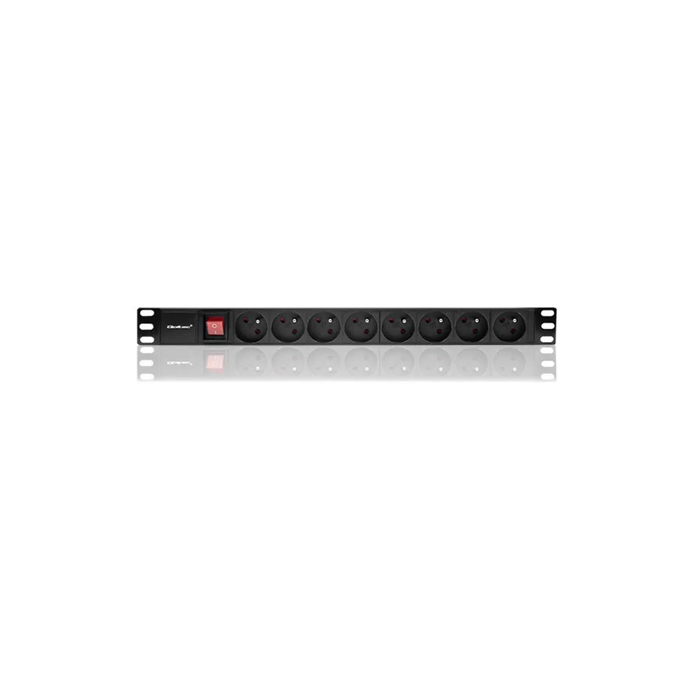 Listwa zasilająca Rack 19" PDU Qoltec 54471 - 1U, 16A, 8xFRENCH, 2m