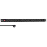 Listwa zasilająca Rack 19" PDU Qoltec 54604 - 1U, 16A, 16xFRENCH, 1,8m