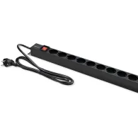 Listwa zasilająca Rack 19" PDU Qoltec 54605 - 1U, 16A, 6xSCHUKO, 1,8m