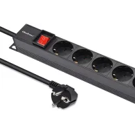 Listwa zasilająca Rack 19" PDU Qoltec 54605 - 1U, 16A, 6xSCHUKO, 1,8m