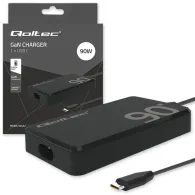 Ładowarka sieciowa Qoltec 65W GaN Super Fast Slim PD 52422 - 5-20V/ 4.5A/ USB-C 3.1/ Czarna