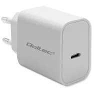 Ładowarka sieciowa Qoltec Super Quick PD USB-C 52375 - 1x USB-C, 20W, 5-12V, 1.67-3A, Biała