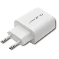 Ładowarka sieciowa Qoltec USB 51714 - 18W, 5-12V, 1.5-3A, USB-C PD, USB-A QC 3.0, Biała