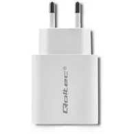 Ładowarka sieciowa Qoltec USB 51714 - 18W, 5-12V, 1.5-3A, USB-C PD, USB-A QC 3.0, Biała