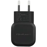 Ładowarka sieciowa Qoltec USB 50184 - 12W, 5V, 2.4A, USB-A, Kabel USB-A do USB-C, Czarna