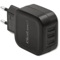 Ładowarka sieciowa Qoltec USB 50191 - 17W, 5V, 3.4A, 3x USB-A, Czarna