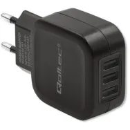 Ładowarka sieciowa Qoltec USB 50191 - 17W, 5V, 3.4A, 3x USB-A, Czarna