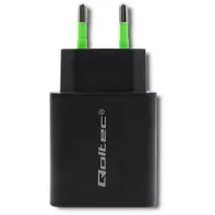 Ładowarka sieciowa Qoltec USB 51713 - 18W, 5-12V, 1.5-3A, USB-C PD, USB-A QC 3.0, Czarna