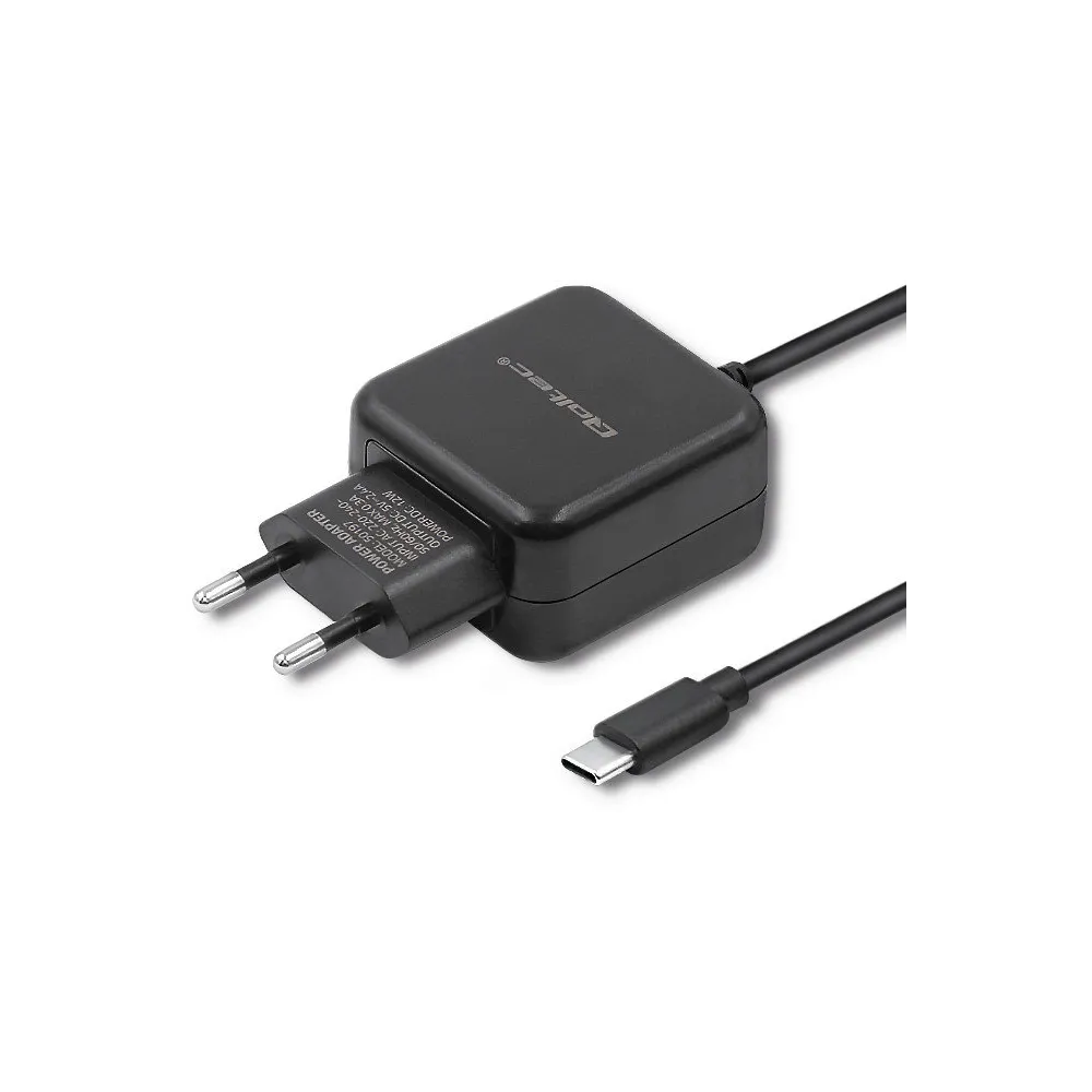 Ładowarka sieciowa Qoltec USB-C 50197 - 12W, 5V, 2,4A, USB-C, Czarna
