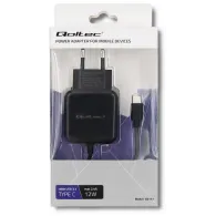 Ładowarka sieciowa Qoltec USB-C 50197 - 12W, 5V, 2,4A, USB-C, Czarna