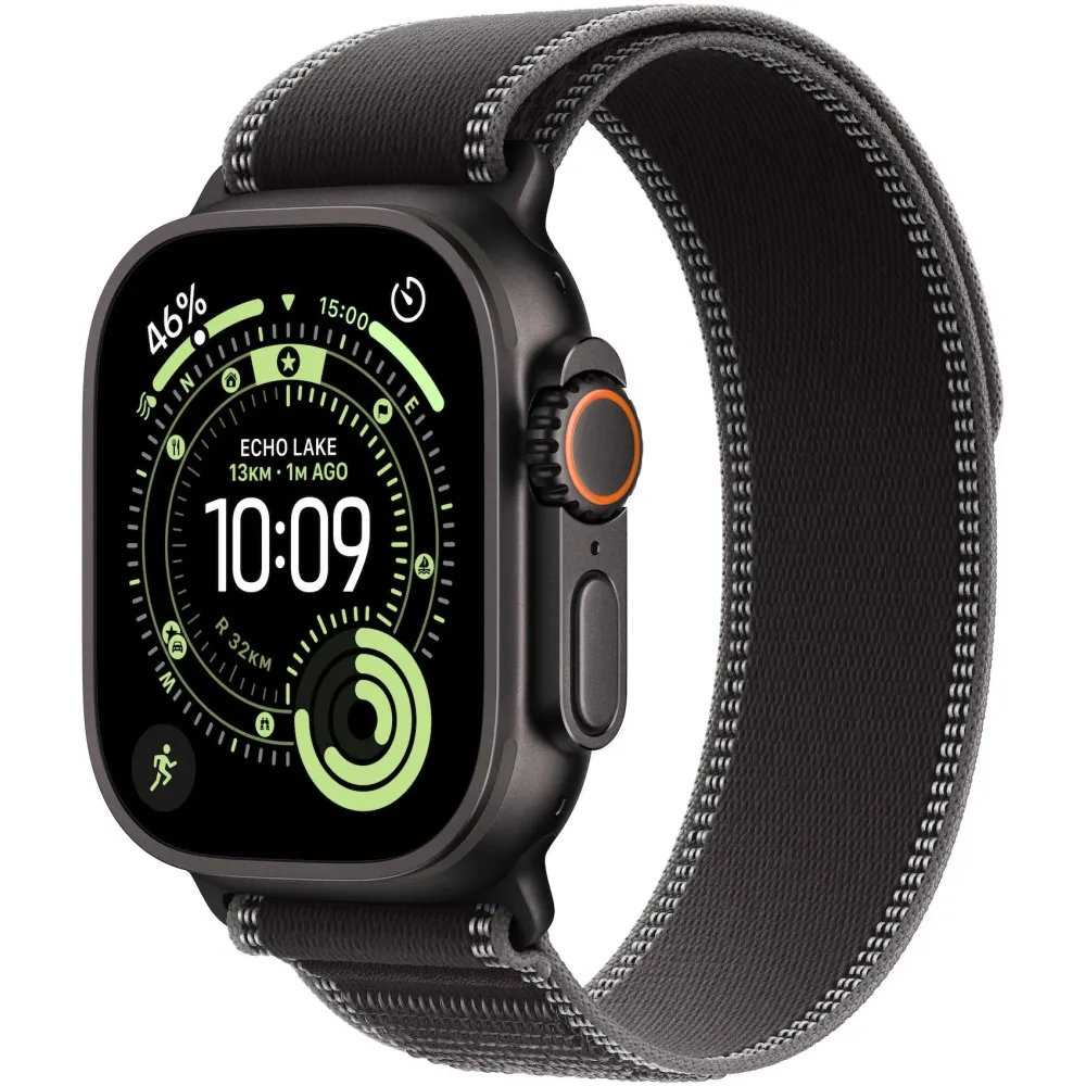 Smartwatch Apple Watch Ultra 3 MF1H4QP/A - 49 mm GPS + Cellular czarny tytan z opaską Trail w kolorze czarnym, rozm. M/L