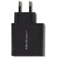 Ładowarka sieciowa Qoltec 42W 51717 - 5-20V, 2.25-3A, USB-C PD, USB-A, Czarna