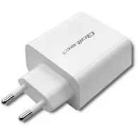 Ładowarka sieciowa Qoltec 42W 51718 - 5-20V, 2.4-3A, USB-C PD, USB-A, Biała