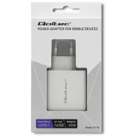 Ładowarka sieciowa Qoltec 42W 51718 - 5-20V, 2.4-3A, USB-C PD, USB-A, Biała