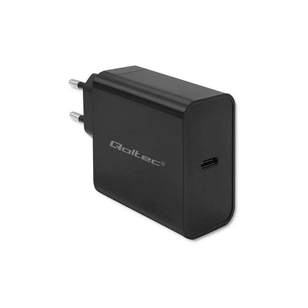 Ładowarka sieciowa Qoltec Super Quick PD 52379 - 1x USB-C, 65W, 5-20V, 3-3.25A, Czarna