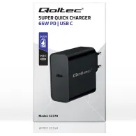 Ładowarka sieciowa Qoltec Super Quick PD 52379 - 1x USB-C, 65W, 5-20V, 3-3.25A, Czarna