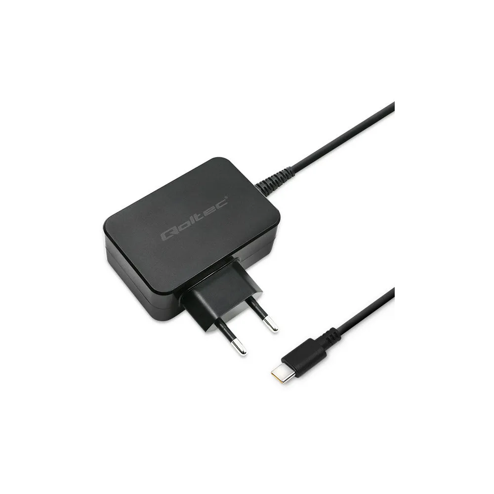 Ładowarka sieciowa Qoltec 51024 - 65W, 5-20V, 3-3.25A, USB-C PD, Czarna