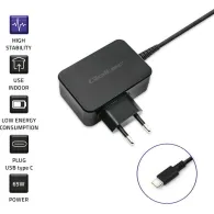 Ładowarka sieciowa Qoltec 51024 - 65W, 5-20V, 3-3.25A, USB-C PD, Czarna