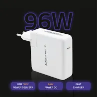 Ładowarka sieciowa Qoltec FAST 96W 51709 - 5-20V, 3-4.7A, USB-C PD, Biała