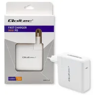 Ładowarka sieciowa Qoltec FAST 96W 51709 - 5-20V, 3-4.7A, USB-C PD, Biała