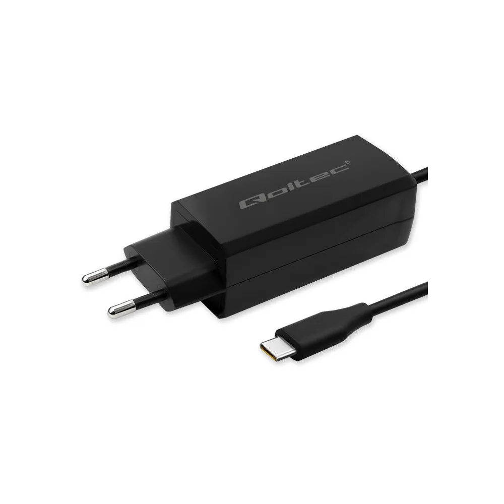 Ładowarka sieciowa Qoltec 90W GaN Super Fast 52420 - 5-20V, 3-4.5A, USB-C 3.1, Czarna
