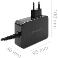 Ładowarka sieciowa Qoltec GaN POWER PRO 52387 - 1x USB-C, 90W, 5-20V, 3-4.5A, Czarna