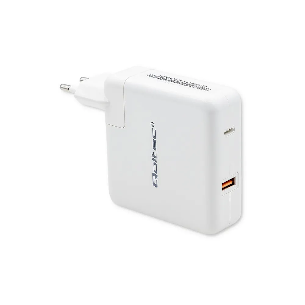 Ładowarka sieciowa Qoltec GaN FAST 108W 51710 - 5-20V, 3-4.7A, USB-C, Biała