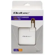 Ładowarka sieciowa Qoltec GaN FAST 108W 51710 - 5-20V, 3-4.7A, USB-C, Biała