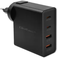 Ładowarka sieciowa Qoltec GaN POWER PRO 52383 - 130W, 2x USB-C, 2x USB-A, 5-20V, 1.5-5A, PD, Czarna