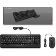Zestaw klawiatury i myszy Lenovo 300 USB Combo Keyboard & Mouse GX30M39606 - US English (103P), Czarny