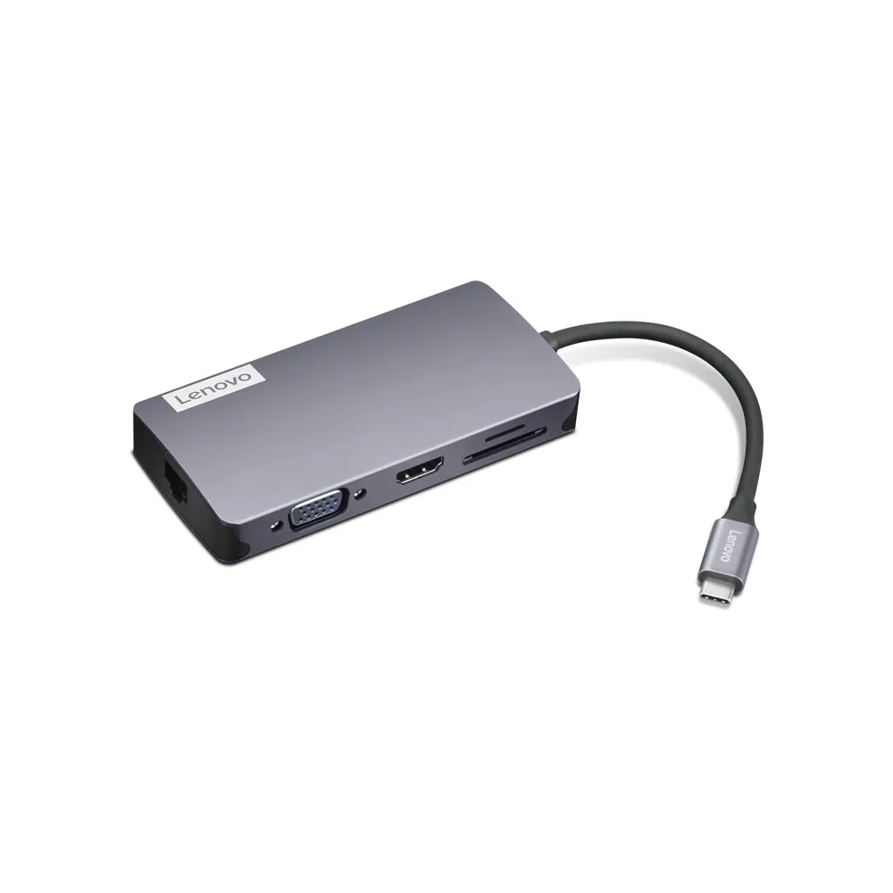 Replikator portów Lenovo 150 USB-C Travel Dock GX91M73946 - 3x USB-A, 1x USB-C, 1x HDMI, 1x VGA, 1x RJ-45, SD, TF