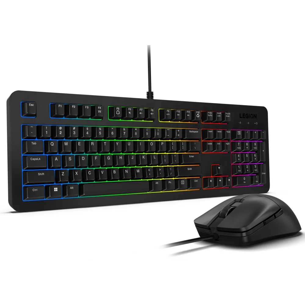 Zestaw klawiatury i myszy Lenovo Legion KM310 RGB Gaming Combo Keyboard and Mouse GX31N91913 - US English, Czarny