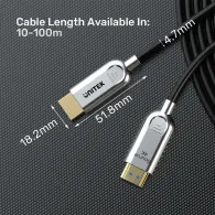 Kabel optyczny Unitek Fiber Optic HDMI 2.0 C11092ASL01-30M, 30 m, 4K, Czarny, Srebrny | Sklep ITnes.pl, IT for BUSINESS