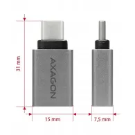 Adapter Unitek Axagon USB-C na USB-A Y-A025DGY, USB 3.2 Gen 2, Szary | Sklep ITnes.pl, IT for BUSINESS