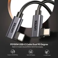 Kabel kątowy Unitek USB-C 100W PD (M/M) C14147ABK01-0.5M, 0,5 m, USB 2.0, Czarny | Sklep ITnes.pl, IT for BUSINESS
