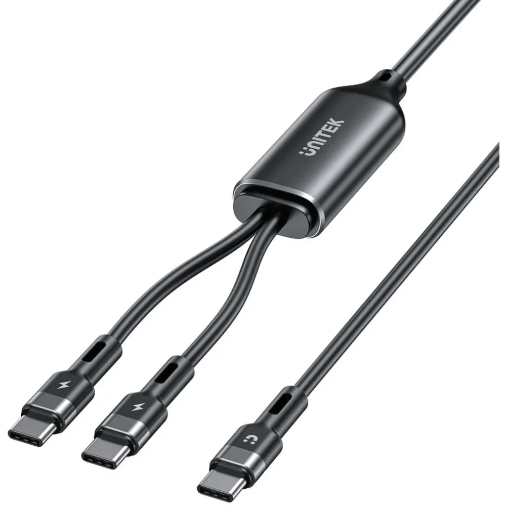 Kabel Unitek 2w1 USB-C PD 100W C14146ABK01-1.8M, 1,8 m, PD 100W, Czarny | Sklep ITnes.pl, IT for BUSINESS
